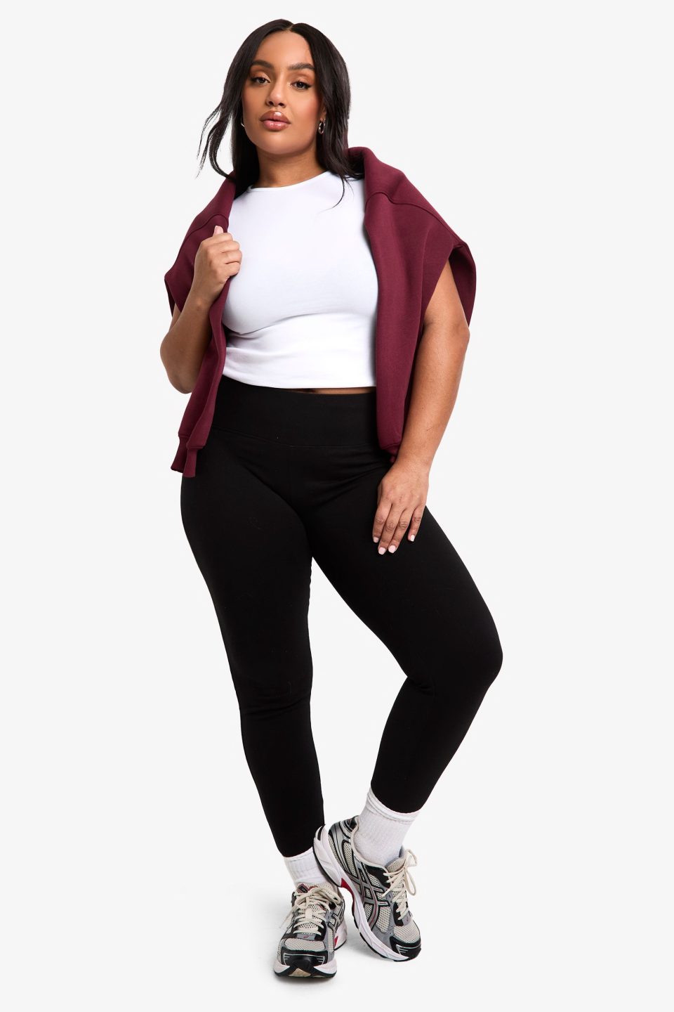 BOOHOO BASICS PLUS HIGH WAISTED DEEP WAISTBAND LEGGING