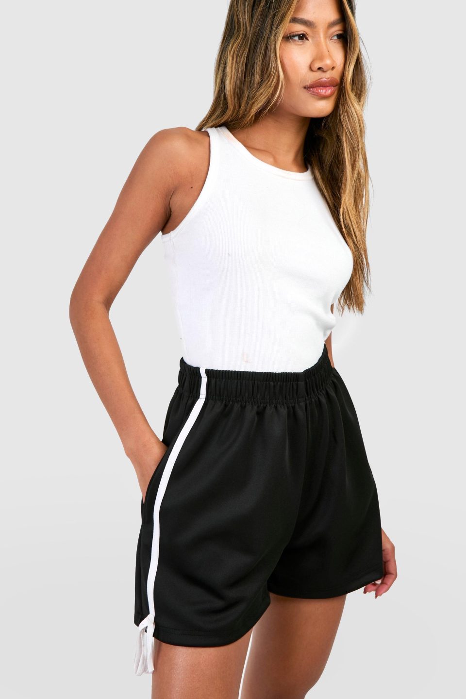 Striped Bow Detail Shorts