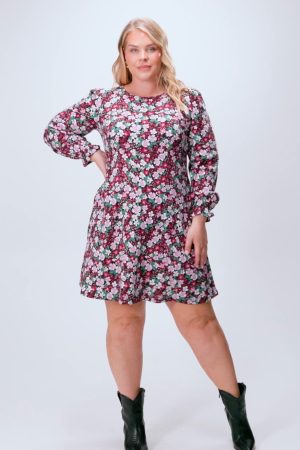 Curve Floral Fit And Flare Mini Dress