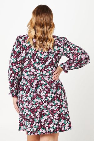 Curve Floral Fit And Flare Mini Dress