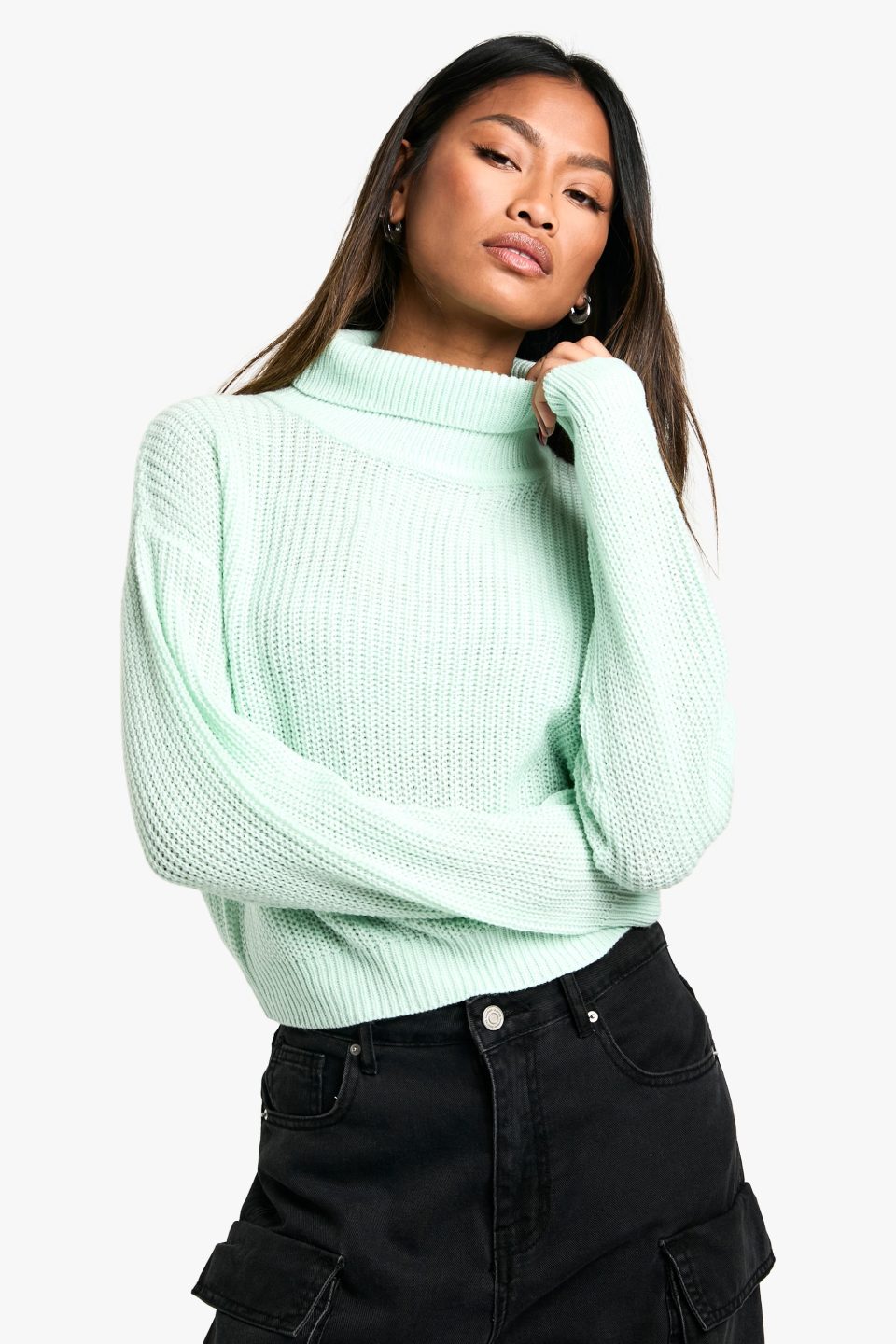 Basic Roll Neck Crop Jumper