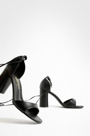 Wide Fit Wrap Up Block Heels