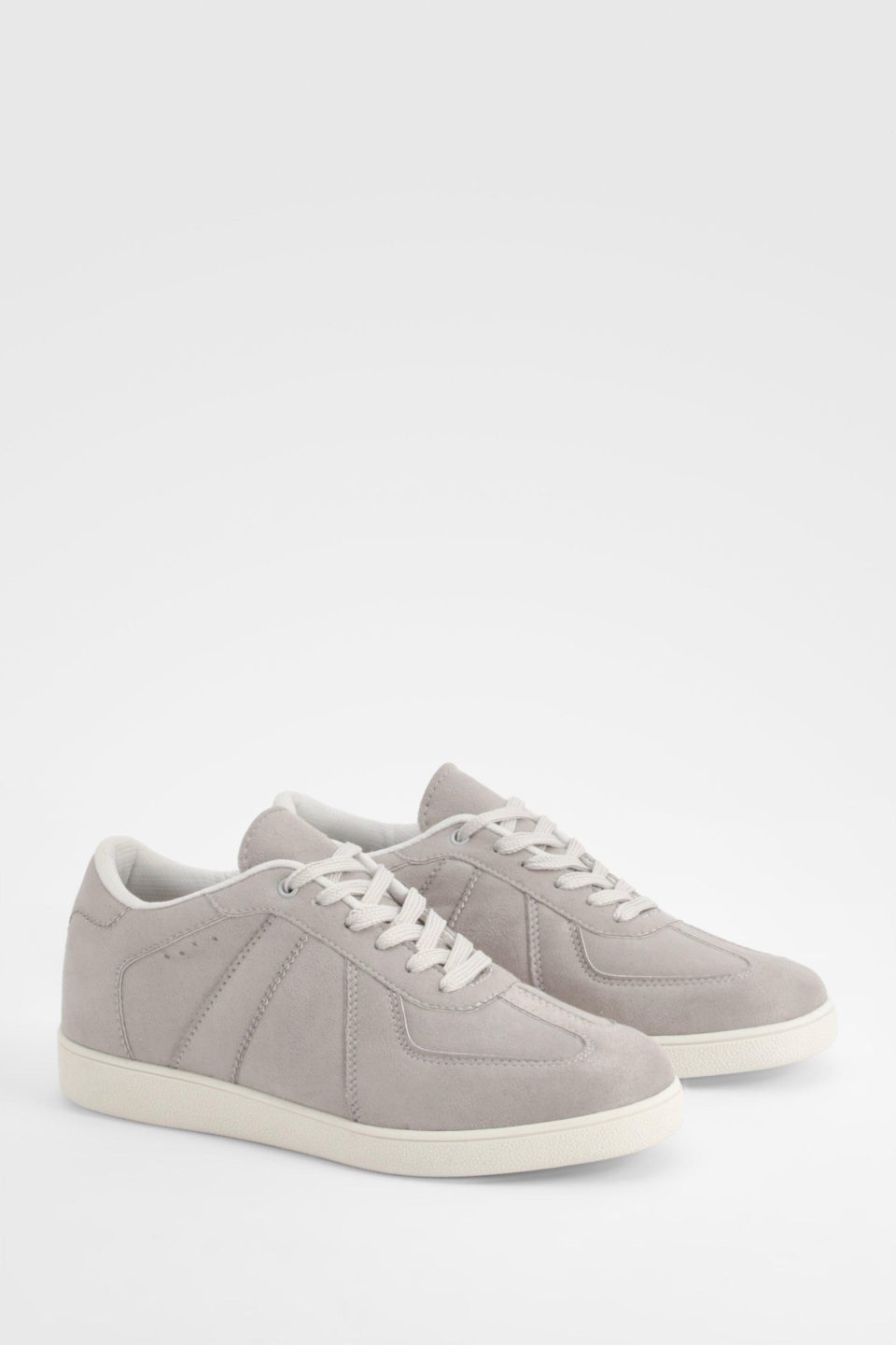Faux Suede Panel Flat Trainers