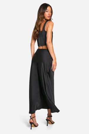 Tall Satin Slip Midaxi Skirt
