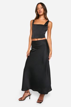 Tall Satin Slip Midaxi Skirt