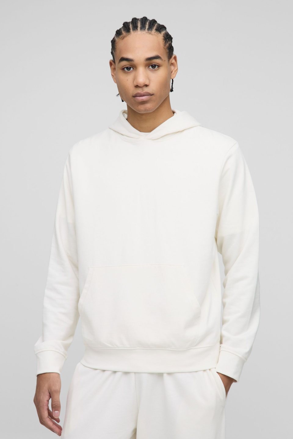 260GSM Loopback Basic Regular Fit Over The Head Hoodie