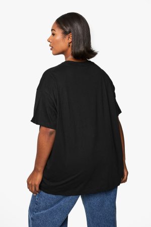 Boohoo Basics Plus Super Oversized Crew Neck Basic Cotton T-shirt