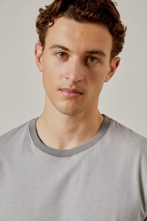Mid Grey Feeder Stripe T-Shirt