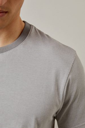 Mid Grey Feeder Stripe T-Shirt