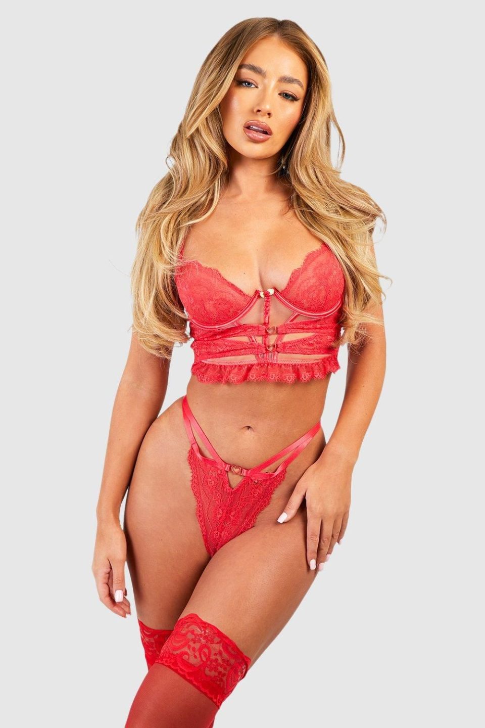 Heart Detail Cut Out Corset