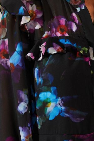 Petite Occasion Floral Ruffle Tiered Midaxi Dress