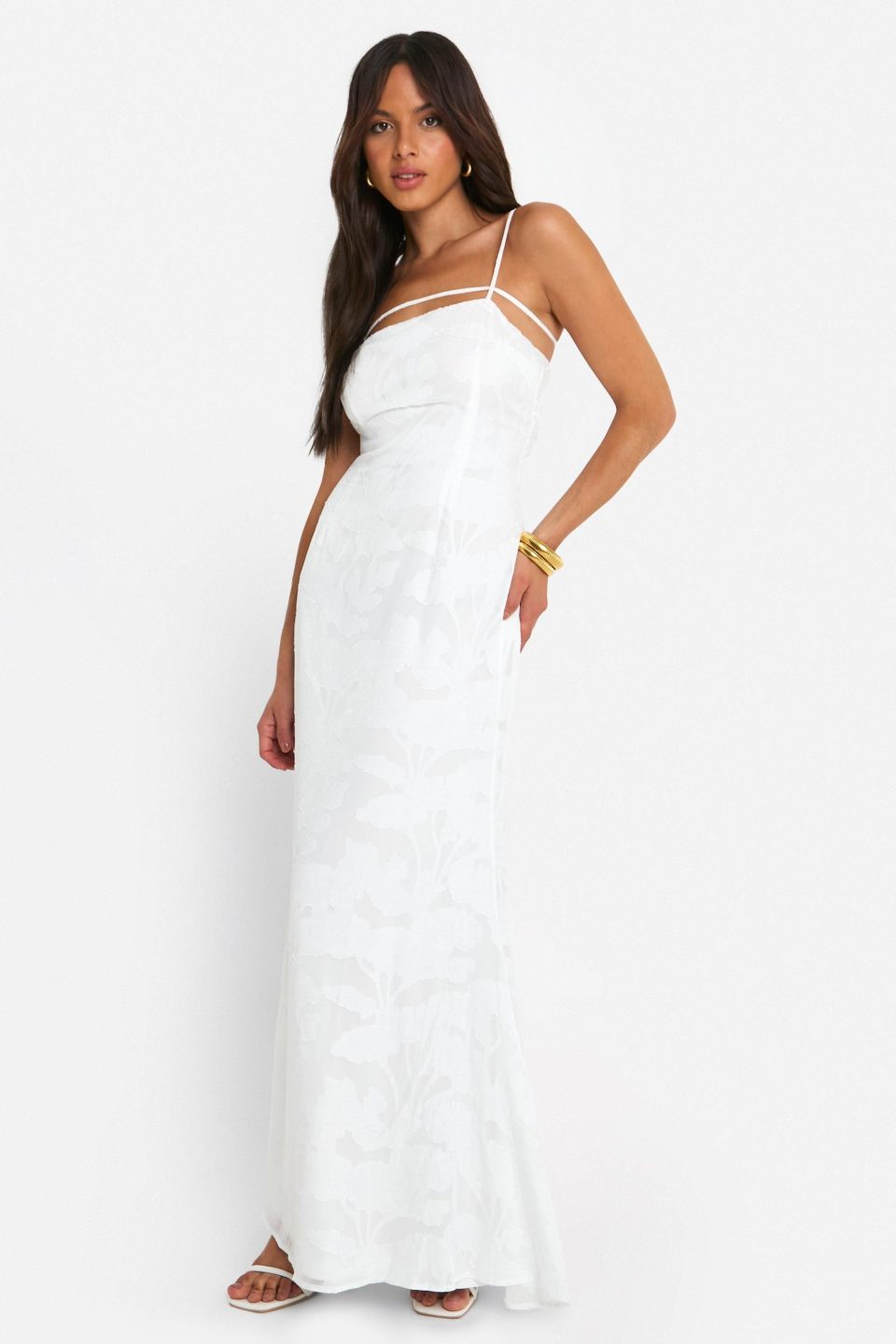 Texture Strappy Maxi Dress