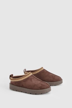 Embroidered Cosy Mules