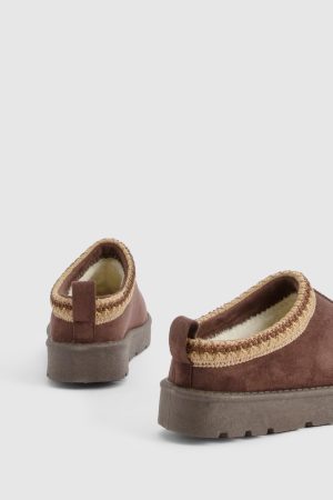 Embroidered Cosy Mules