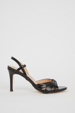 Celeste Cut Out Detail Slingback Heeled Sandals