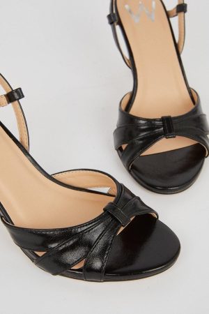 Celeste Cut Out Detail Slingback Heeled Sandals