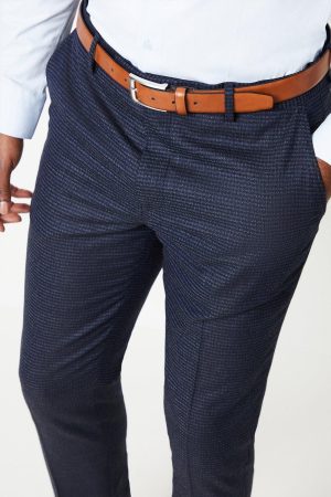 Tonal Grid Check Slim Fit Wedding Suit Trouser