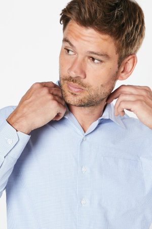 Casual Micro Check Long Sleeve Shirt