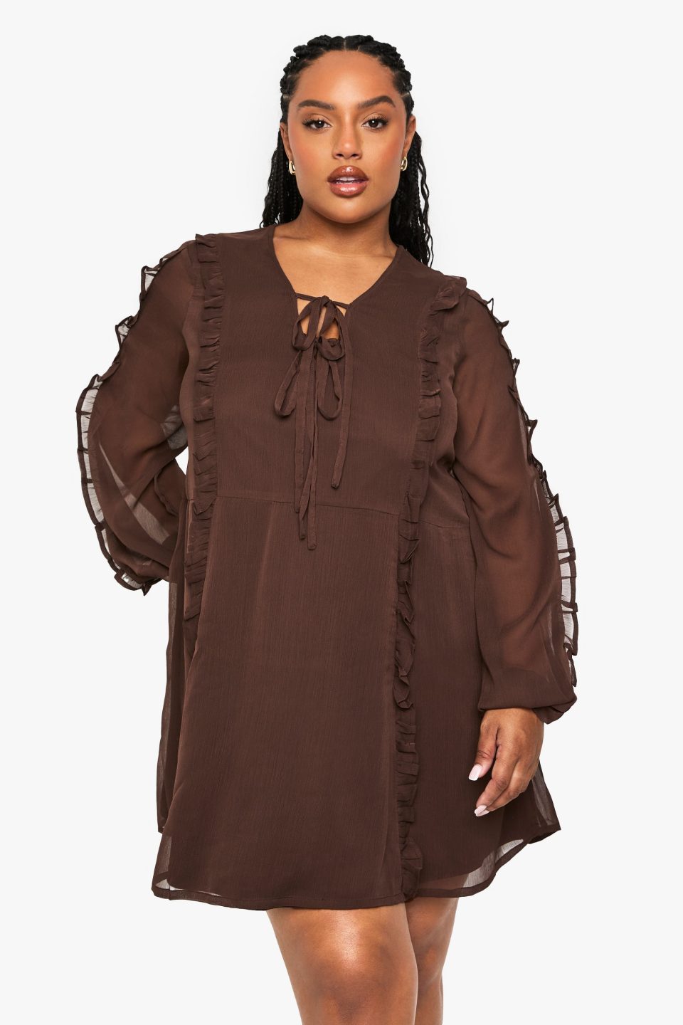 plus CHIFFON VOLUMINOUS SMOCK DRESS
