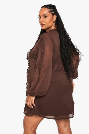 plus CHIFFON VOLUMINOUS SMOCK DRESS