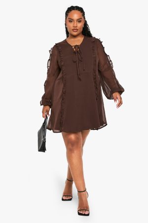 plus CHIFFON VOLUMINOUS SMOCK DRESS
