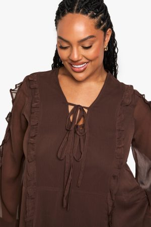 plus CHIFFON VOLUMINOUS SMOCK DRESS