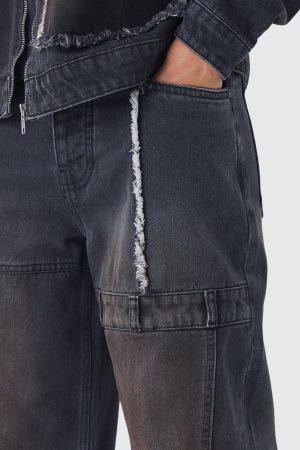 Baggy Fit Rigid Dirty Wash Carpenter Jeans