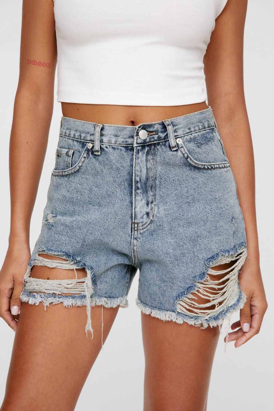 Distressed Denim Short