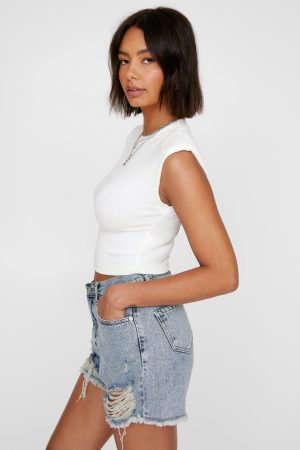 Distressed Denim Short