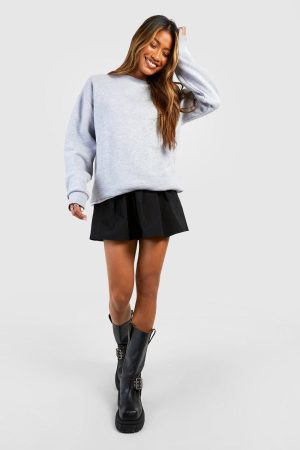 Stretch Pleated Mini Skirt