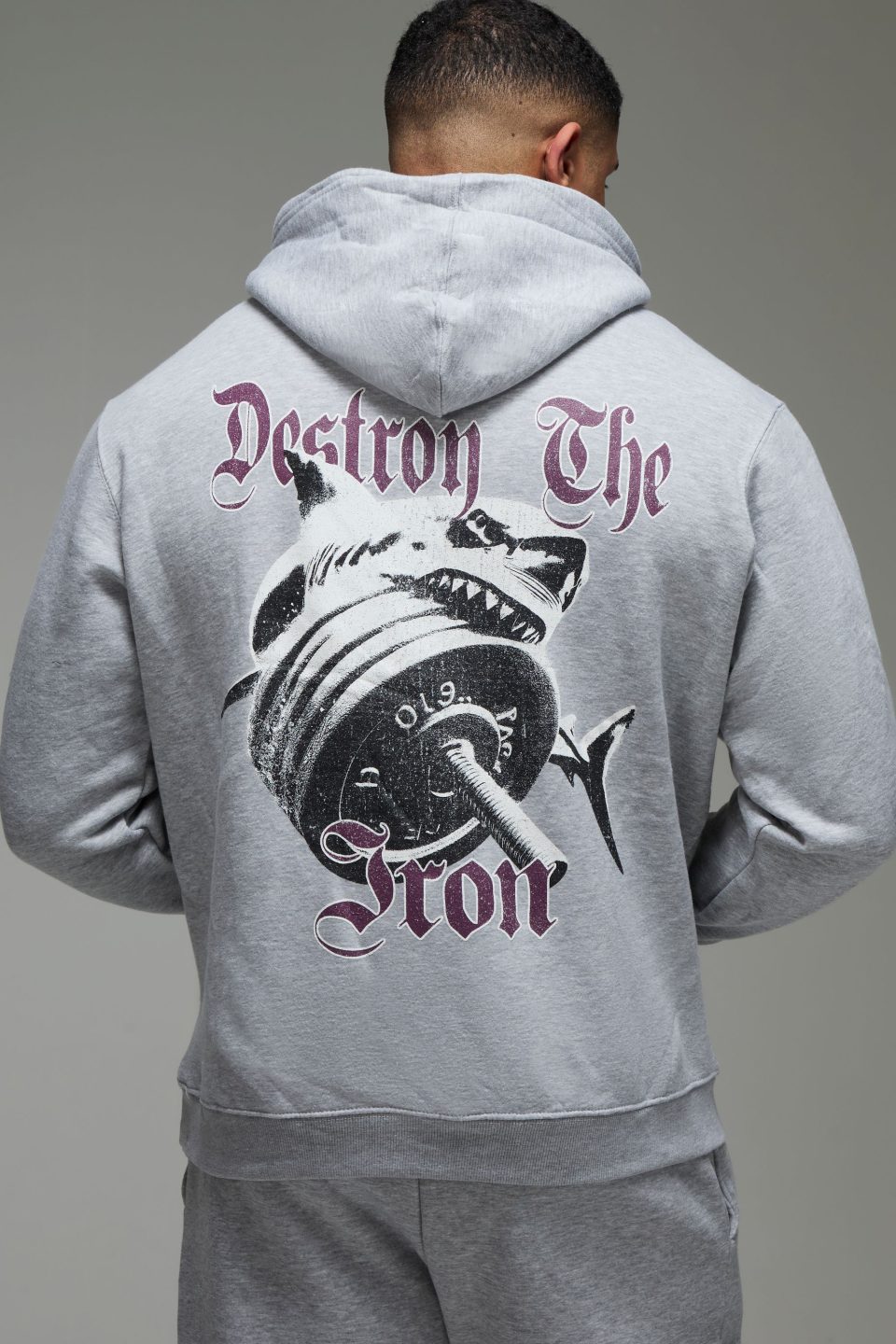 Man Active Destroy The Iron Oversized Hoodie