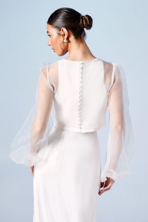 Blouson Sleeve Organza Bridal Top