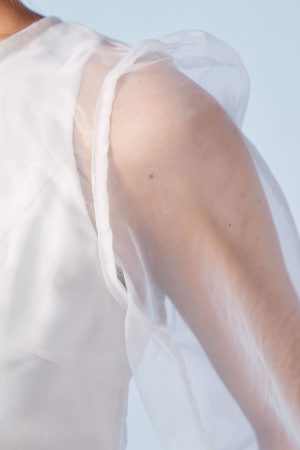 Blouson Sleeve Organza Bridal Top