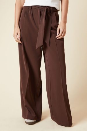 Petite Paperbag Belted Wide Leg Trouser