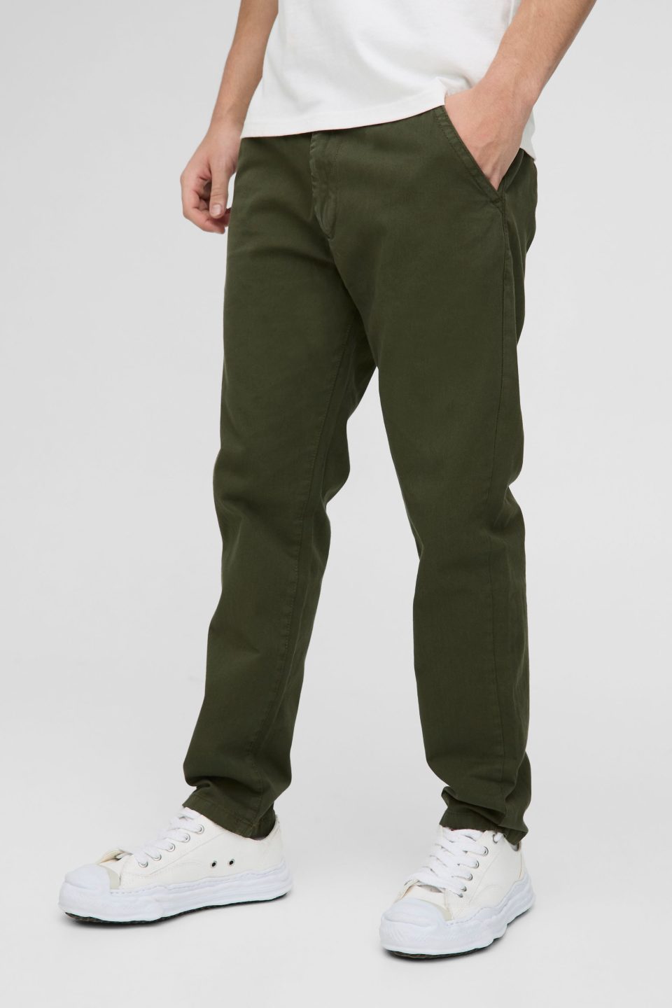 Fixed Waist Straight Chino Trousers