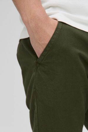 Fixed Waist Straight Chino Trousers