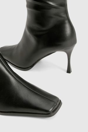 Pointed Toe Heeled Knee High Boots