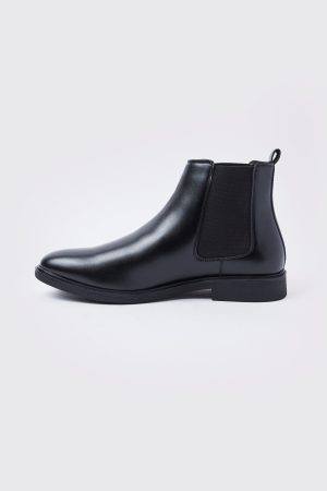 Classic Faux Leather Chelsea Boots