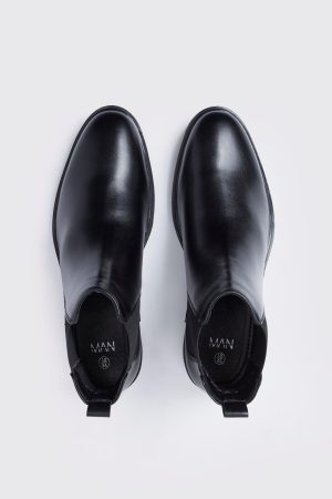 Classic Faux Leather Chelsea Boots