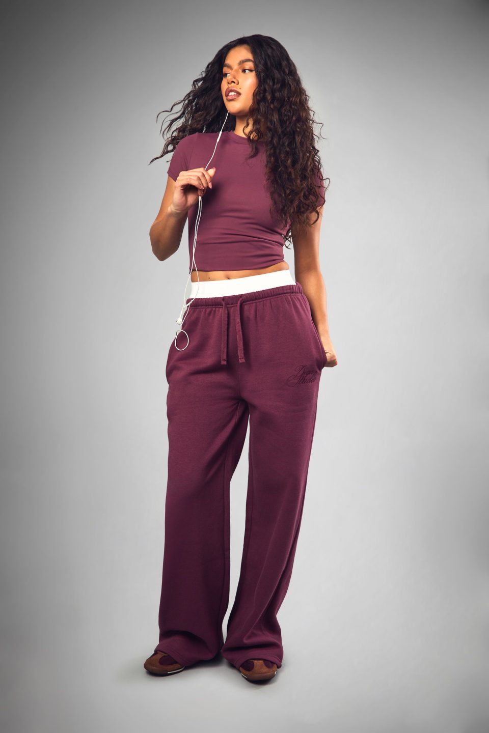 DSGN Studio Contrast Script Straight Leg Joggers