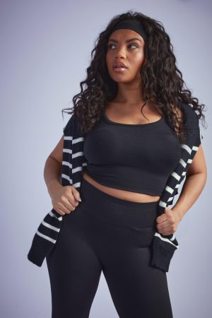 Boohoo Basics Plus Seamless Rib Longline Sports Bra