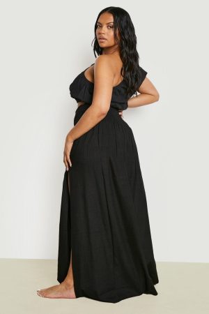 Plus One Shoulder Poplin Maxi Co-ord
