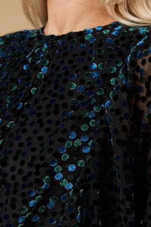 Velvet Long Sleeve Mini Dress