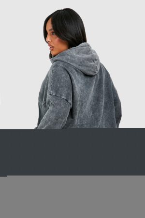 Plus West Coast Cross Print Washed Hooded Short Tracksuit