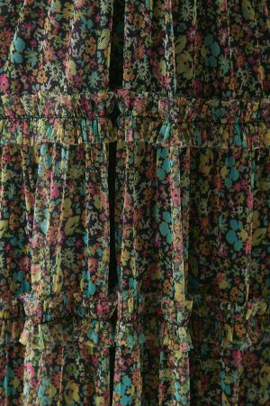 Tulle Halter Shirred Waist Tier Maxi Dress