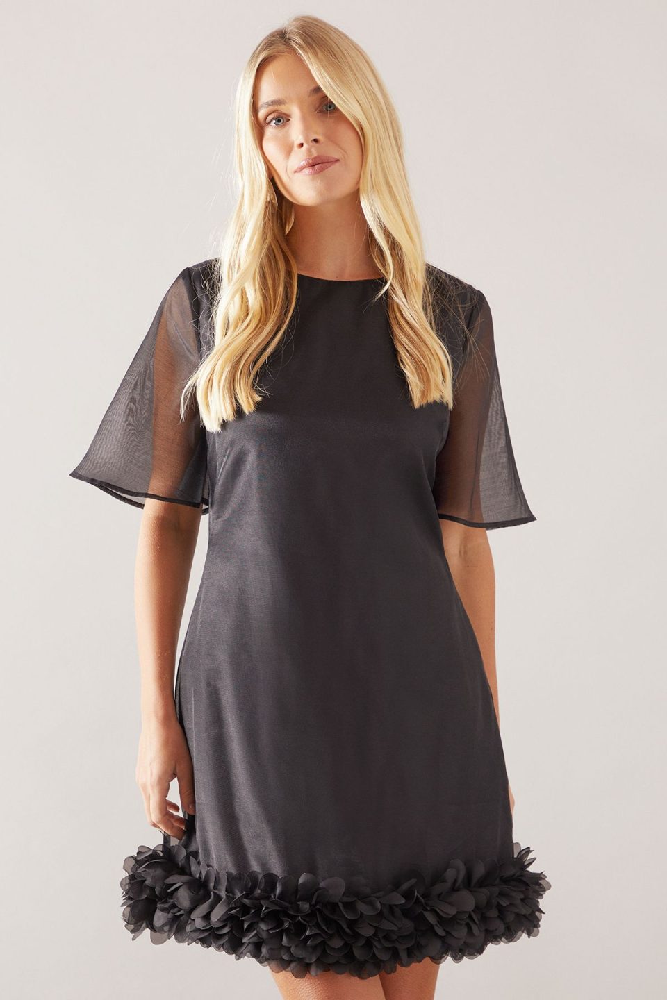 Petite Organza 3D Applique Shift Dress