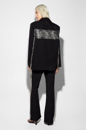 Premium Beaded Fringe Flare Pants