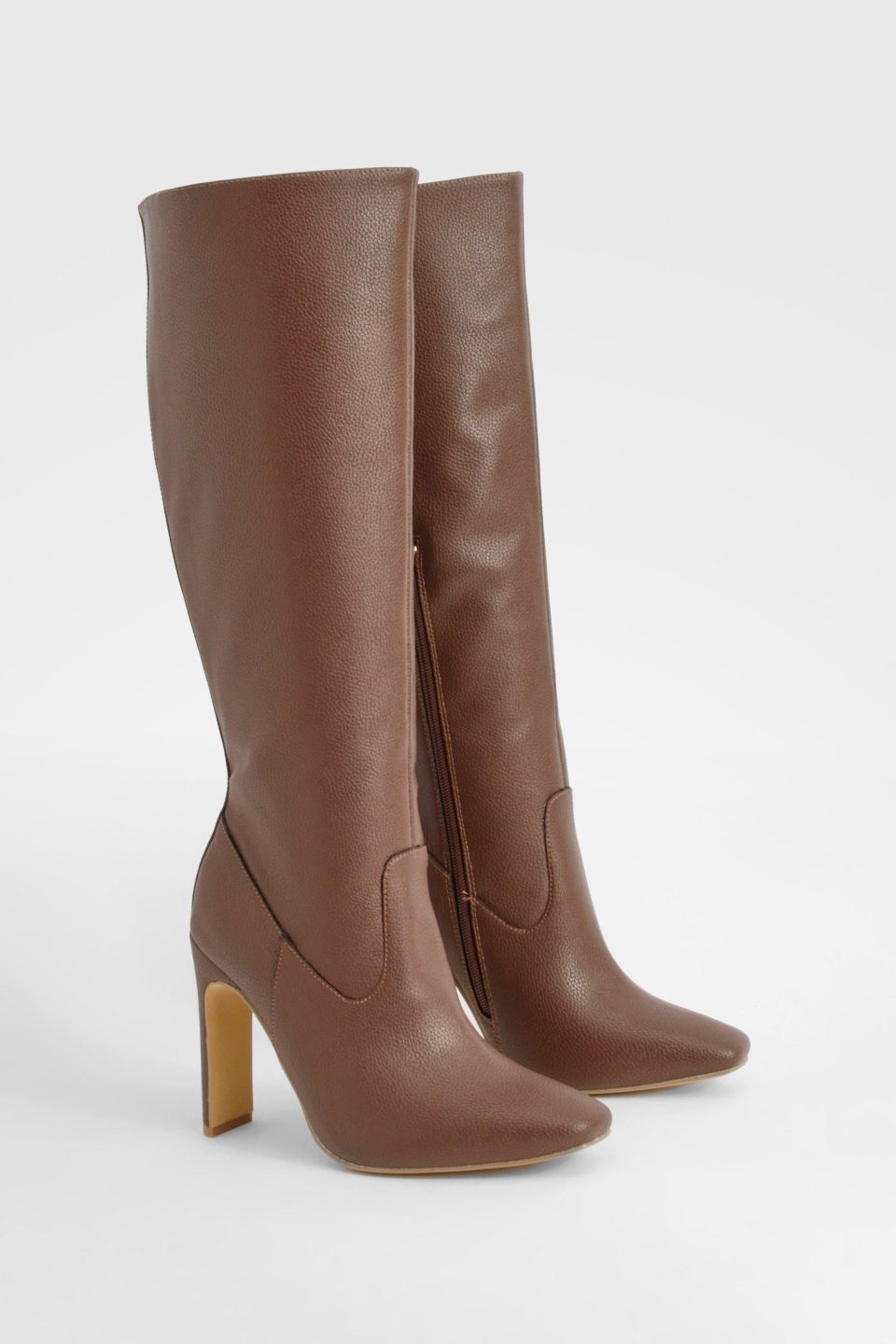 Wide Fit Textured Knee High Boots