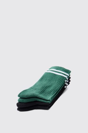 2 Pack Official MAN Highbuild Print Stripe Sport Sock