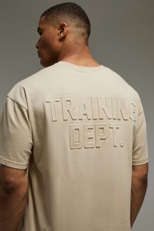 Man Active Training Dept Oversized Embossed T-shirt & Short Set